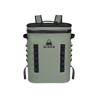Mochila térmica Hypalon verde à prova de vazamento 25L para piquenique de acampamento