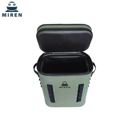 Mochila térmica Hypalon verde à prova de vazamento 25L para piquenique de acampamento