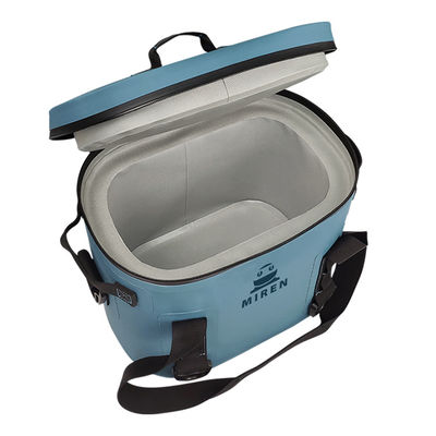 Bolsa térmica com 12 latas de cor azul, lancheira com isolamento macio à prova d'água para piquenique