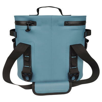 Bolsa térmica com 12 latas de cor azul, lancheira com isolamento macio à prova d'água para piquenique