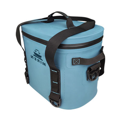 Bolsa térmica com 12 latas de cor azul, lancheira com isolamento macio à prova d'água para piquenique