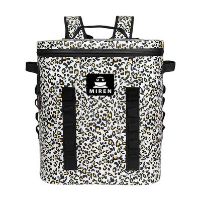 Mochila térmica de piquenique à prova d'água de TPU, mochila térmica isolada camuflagem de leopardo 20L