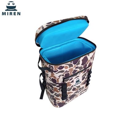 Saco refrigerador de lata TPU 36 ao ar livre, mochila refrigerador de camuflagem para caminhadas de acampamento