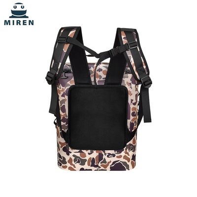 Saco refrigerador de lata TPU 36 ao ar livre, mochila refrigerador de camuflagem para caminhadas de acampamento