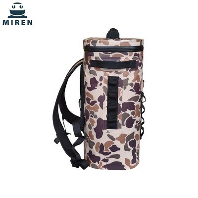 Saco refrigerador de lata TPU 36 ao ar livre, mochila refrigerador de camuflagem para caminhadas de acampamento