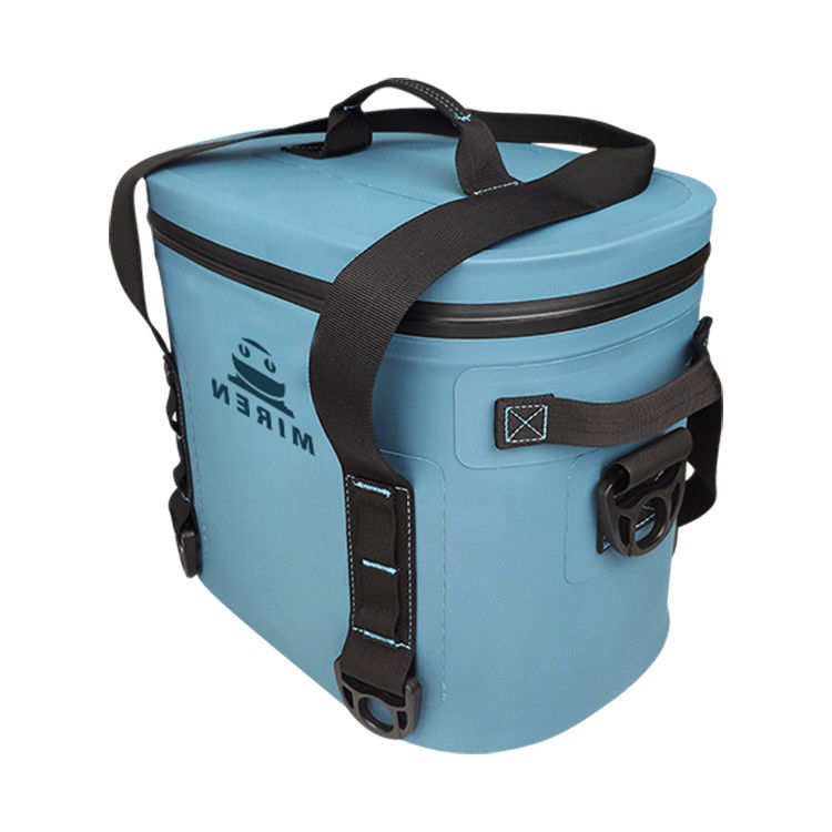 Bolsa térmica com 12 latas de cor azul, lancheira com isolamento macio à prova d'água para piquenique