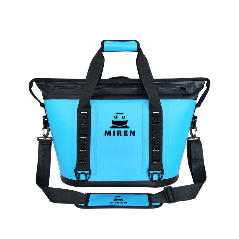 Saco de refrigerador macio isolado à prova de vazamento azul de 30L personalizável para piqueniques ao ar livre